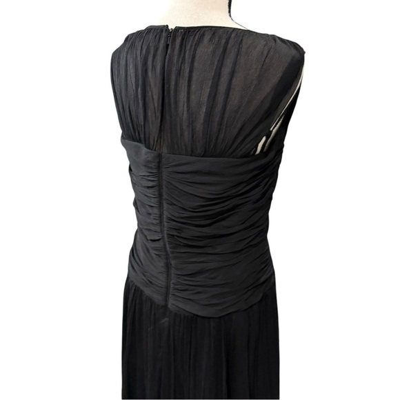 Tadashi Shoji Silk Party Cocktail Dress chic Sz 10 Demure Classic elegant flowy - Picture 4 of 15